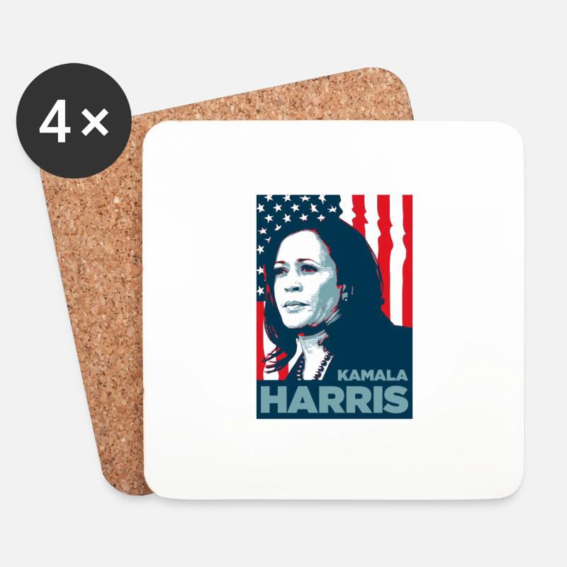 Kamala Harris - Untersetzer (4er-Set) - Weiß