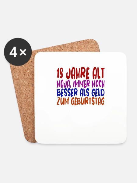 18 Jahre 18 Geburtstag Geschenk - Untersetzer (4er-Set) - Weiß