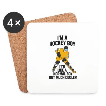Eishockey Boy Hockey Son Geschenk Eishockey - Untersetzer (4er-Set) - Weiß - Vorne