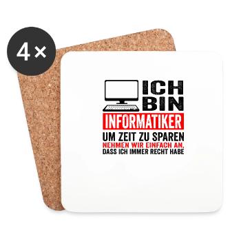 Informatiker IT Experte Informatik Informatik Lust - Untersetzer (4er-Set) - Weiß - Vorne