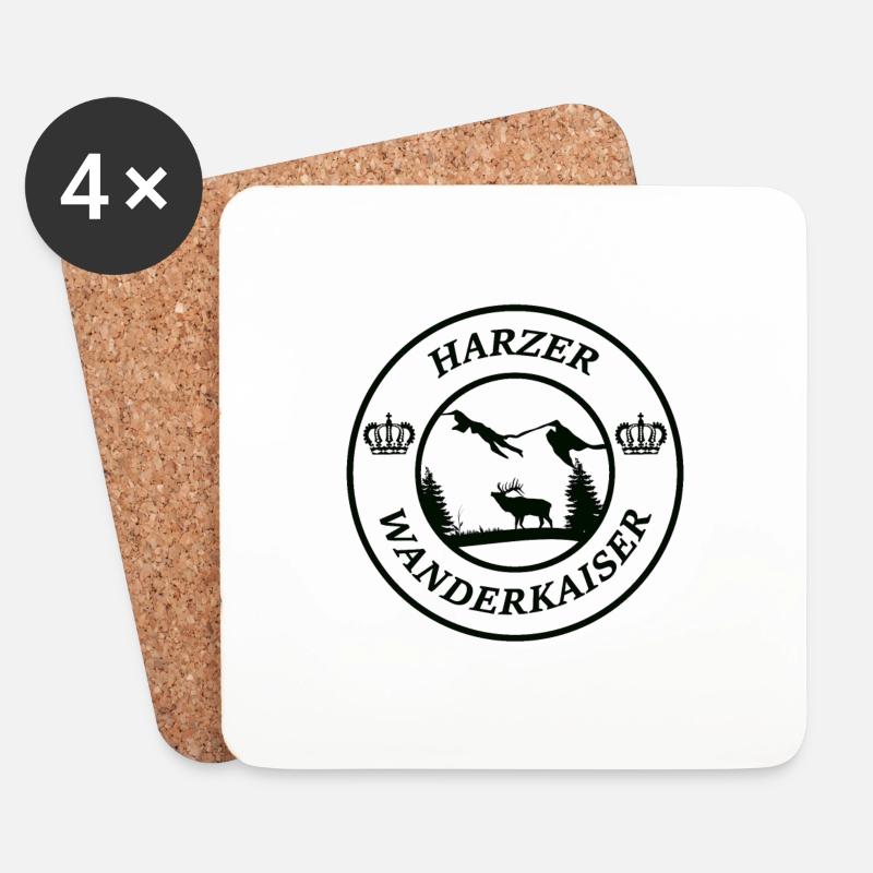 Harzer Wanderkaiser Siegel Krone Geschenkidee Tour - Untersetzer (4er-Set) - Weiß