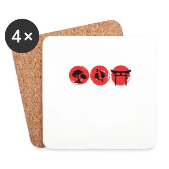 drôle koi kois carpe idée cadeau éleveur de koi - Dessous de verre (lot de 4) - blanc - Devant