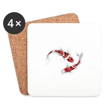 lustige Koi Kois i hob koi zeit Geschenkidee - Untersetzer (4er-Set) - Weiß - Vorne