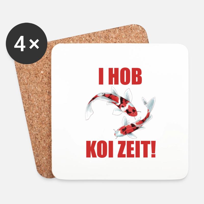 lustige Koi Kois i hob koi zeit Geschenkidee - Untersetzer (4er-Set) - Weiß