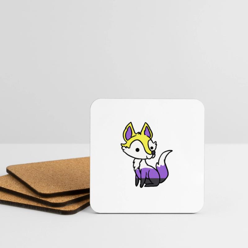 Nonbinary Fox Nonbinary Pride Coasters (set of 4)
