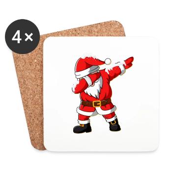 Weihnachtsmann tupfen Weihnachten - Untersetzer (4er-Set) - Weiß - Vorne