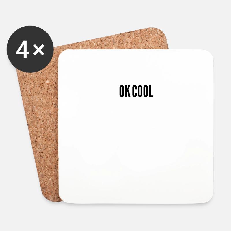 OK COOL cooler Spruch - Untersetzer (4er-Set) - Weiß