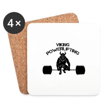 Viking powerlifting fitness bodybuilding - Coasters (set of 4) - white - Front