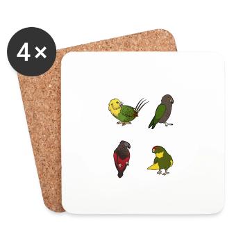 Cadeau pour l'amant des oiseaux néo-zélandais Kea - Dessous de verre (lot de 4) - blanc - Devant