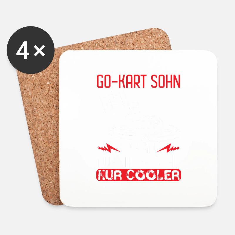 Go Kart Sohn Wie Ein Normaler Sohn Nur Cooler - Untersetzer (4er-Set) - Weiß