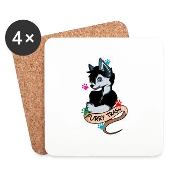 Furry Trash Hundebesitzer Geschenk - Untersetzer (4er-Set) - Weiß - Vorne