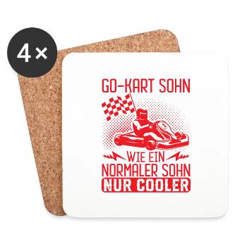 Go Kart Sohn Wie Ein Normaler Sohn Nur Cooler - Untersetzer (4er-Set) - Weiß - Vorne