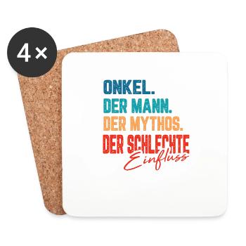 Onkel Bester Schlechter Einfluss Pate Geschenk - Untersetzer (4er-Set) - Weiß - Vorne