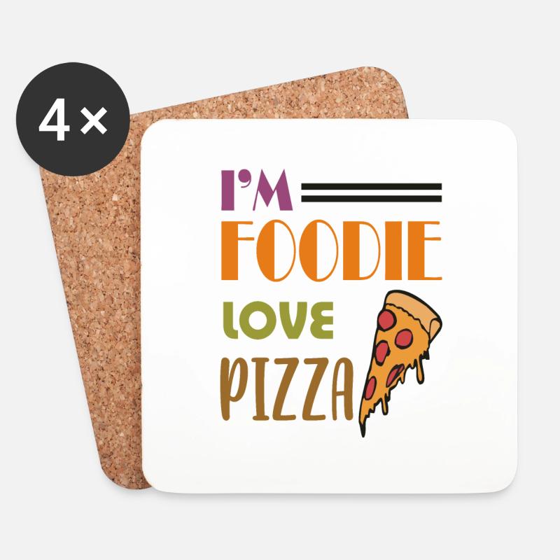 Liebe Pizza - Untersetzer (4er-Set) - Weiß
