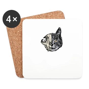 Schrödinger's Cat Physics Schrödinger's Cat Geeks - Coasters (set of 4) - white - Front