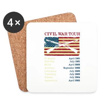 Civil war tour - civil war reenactment - Coasters (set of 4) - white - Front