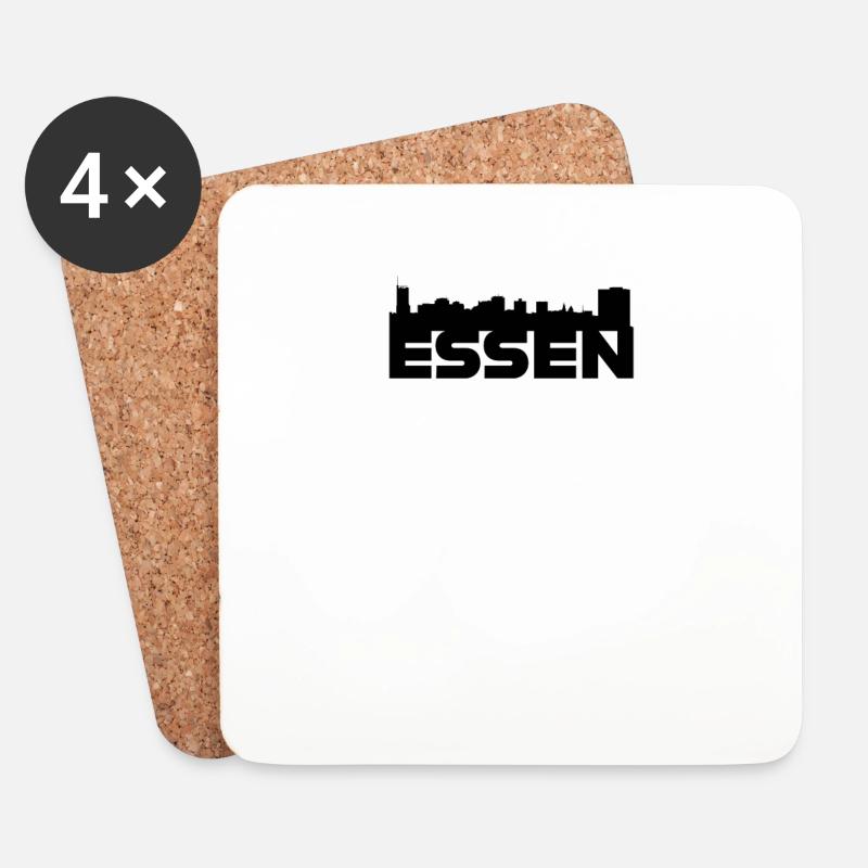 Essen Deutschland Skyline Geschenkidee - Untersetzer (4er-Set) - Weiß