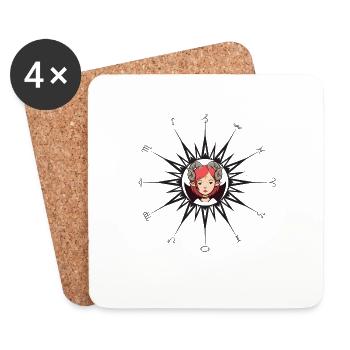 Aries woman zodiac circle - Coasters (set of 4) - white - Front
