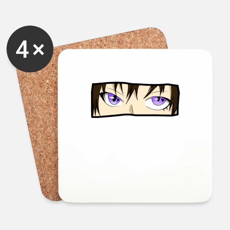 Anime Augen Handgezeichnet - Untersetzer (4er-Set) - Weiß