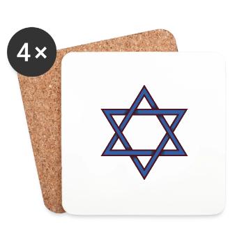 Étoile de David - Dessous de verre (lot de 4) - blanc - Devant
