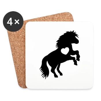 HORSE 8 HEART - Untersetzer (4er-Set) - Weiß - Vorne