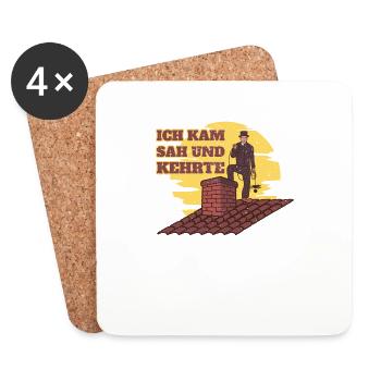 Schornsteinfeger Kaminkehrer ist ein Glücksbringer - Untersetzer (4er-Set) - Weiß - Vorne