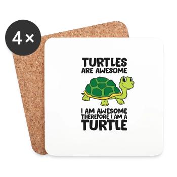 Ich Bin Eine Schildkröte - Untersetzer (4er-Set) - Weiß - Vorne