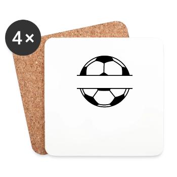 Fußball Selbst Gestalten Geschenk - Untersetzer (4er-Set) - Weiß - Vorne