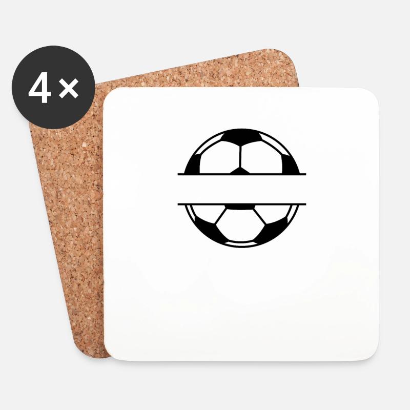 Fußball Selbst Gestalten Geschenk - Untersetzer (4er-Set) - Weiß