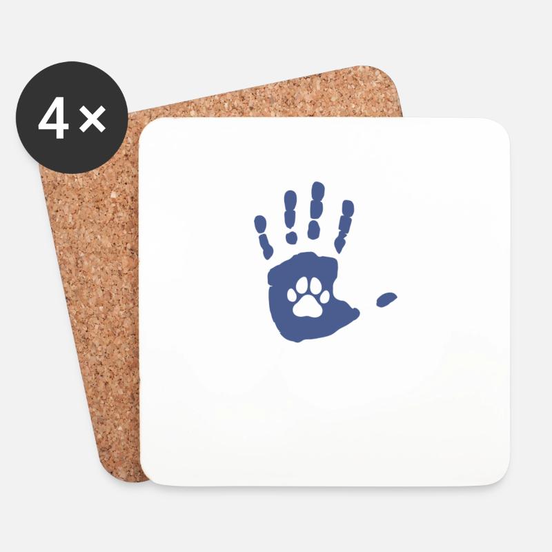 Hand Pfote Hund Katze Selbst Gestalten Geschenk - Untersetzer (4er-Set) - Weiß