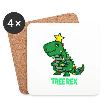 UGLY CHRISTMAS TREX Gift T REX Dino for Dad - Untersetzer (4er-Set) - Weiß - Vorne