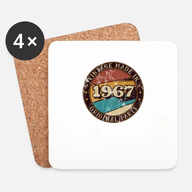 1967 Geburtstag Vintage Geschenkidee - Untersetzer (4er-Set) - Weiß