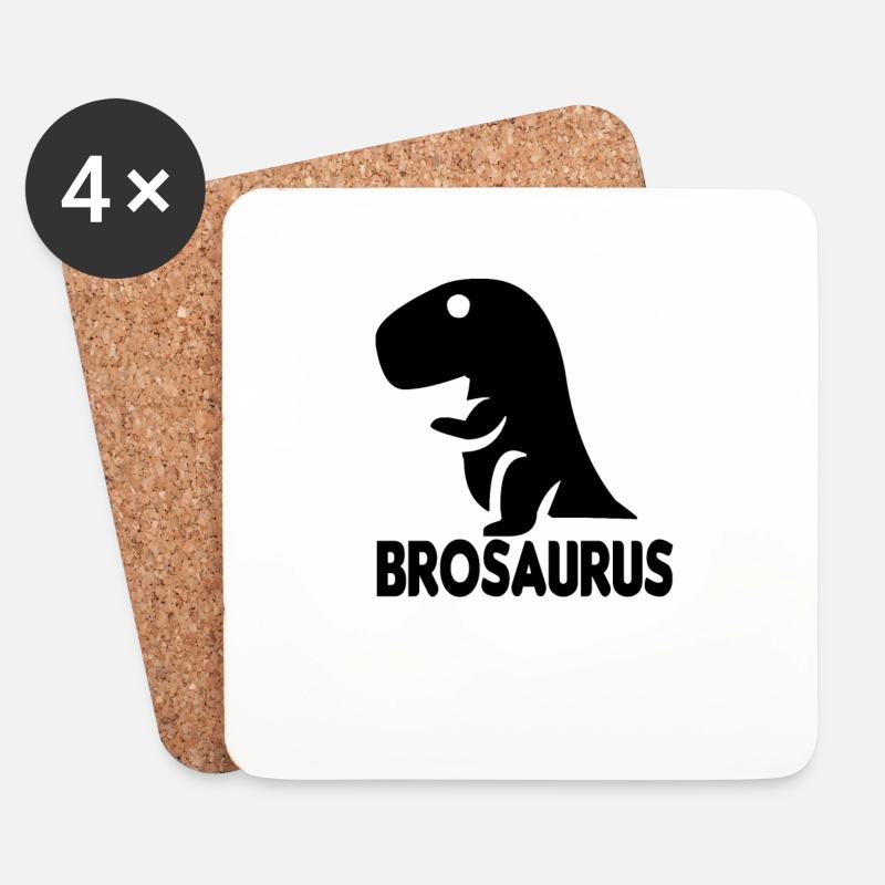 Bruder Brosaurus Dino Brüder Geschenk - Untersetzer (4er-Set) - Weiß