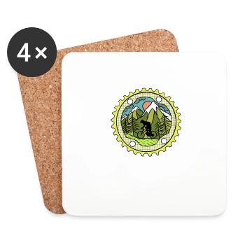 Retro Mountainbike MTB Kranz für Mountainbike Fans - Untersetzer (4er-Set) - Weiß - Vorne