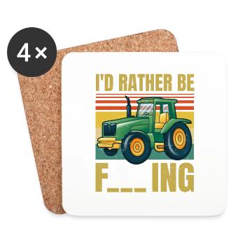 Je serais plutôt agriculteur - Funny Sarcastic Farmer - Dessous de verre (lot de 4) - blanc - Devant