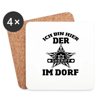 Polizist lustige Polizei Geschenk - Untersetzer (4er-Set) - Weiß - Vorne