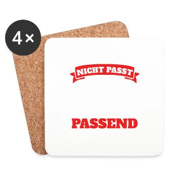 Was nicht passt wird Passend gemacht - Untersetzer (4er-Set) - Weiß - Vorne