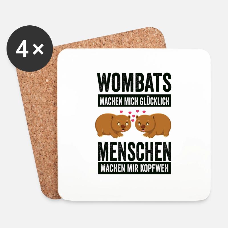 Wombat Wombatzüchter Beuteltier Geschenk - Untersetzer (4er-Set) - Weiß