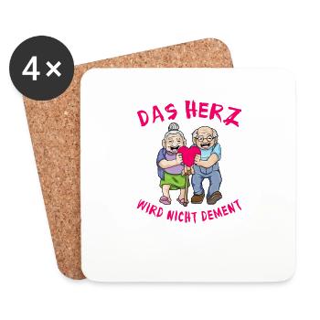 Das Herz Wird Nicht Dement - Untersetzer (4er-Set) - Weiß - Vorne