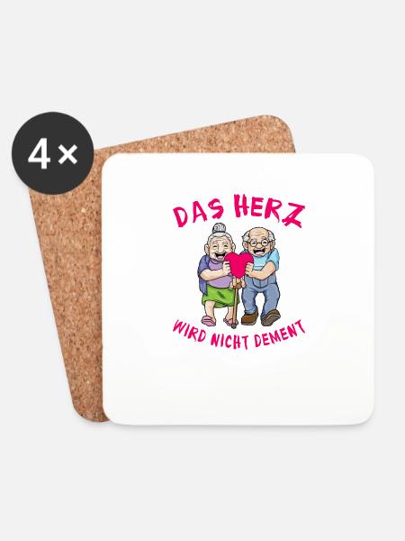 Das Herz Wird Nicht Dement - Untersetzer (4er-Set) - Weiß