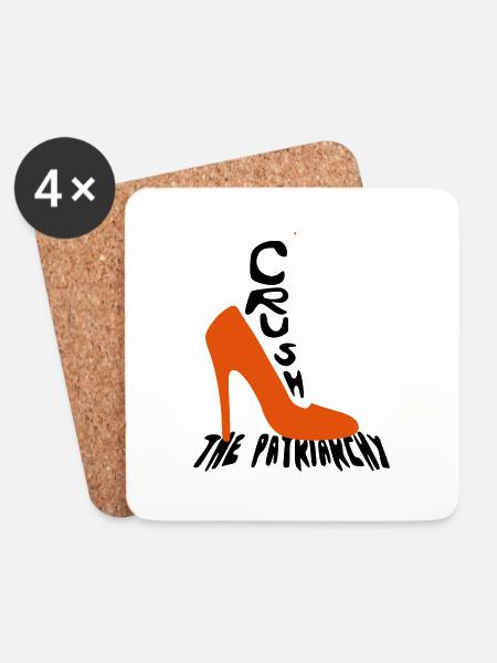 Crash the Patriarchy - Untersetzer (4er-Set) - Weiß