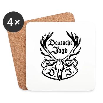 Wappen Deutsche Jagd - Untersetzer (4er-Set) - Weiß - Vorne