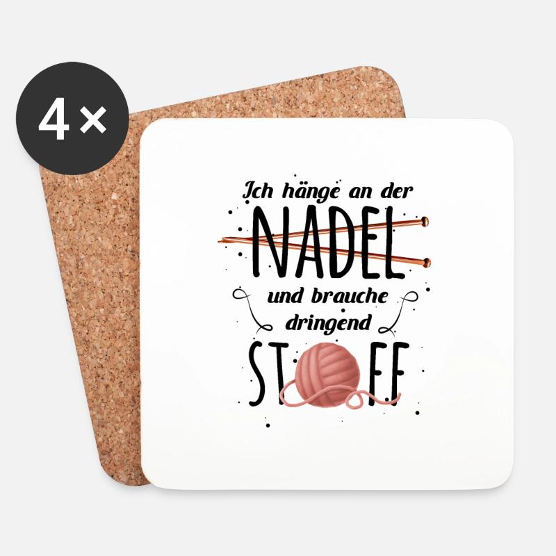 Witziger Strickwolle Spruch für Omas Geschenk - Untersetzer (4er-Set) - Weiß