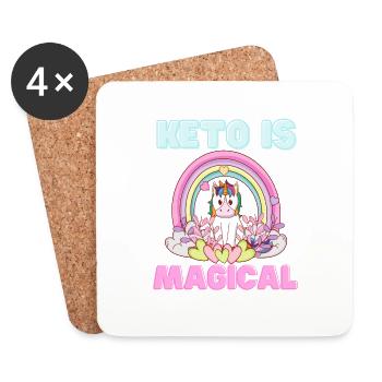 Keto is Magical Unicorn Unicorn Rainbow - Coasters (set of 4) - white - Front