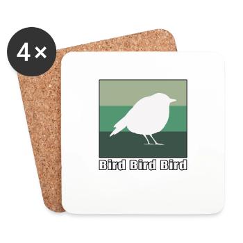 Oiseau oiseau oiseau - Dessous de verre (lot de 4) - blanc - Devant
