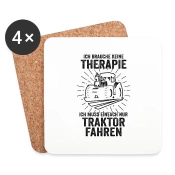 Traktor Therapie Trecker Landtechnik Bauer Geschen - Untersetzer (4er-Set) - Weiß - Vorne