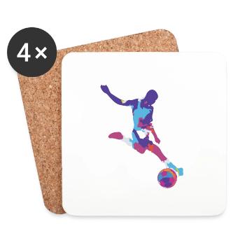Soccer Football Ball Sports Football Football Football Footballer - Coasters (set of 4) - white - Front