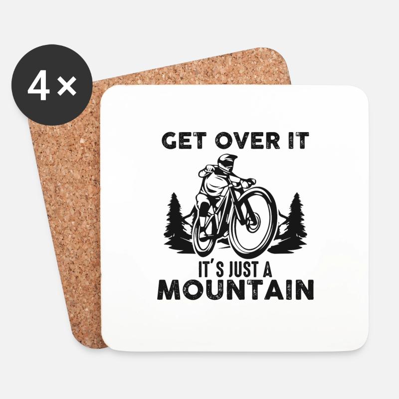 MTB "IT`S JUST A MOUNTAIN" Shirt - Untersetzer (4er-Set) - Weiß