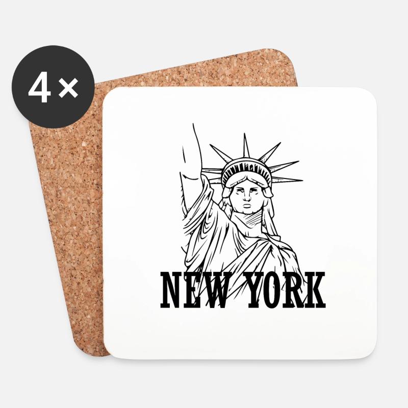New York - Untersetzer (4er-Set) - Weiß