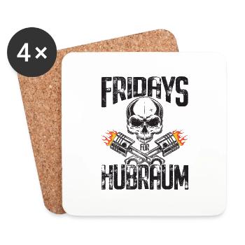 Fridays For Hubraum - Untersetzer (4er-Set) - Weiß - Vorne